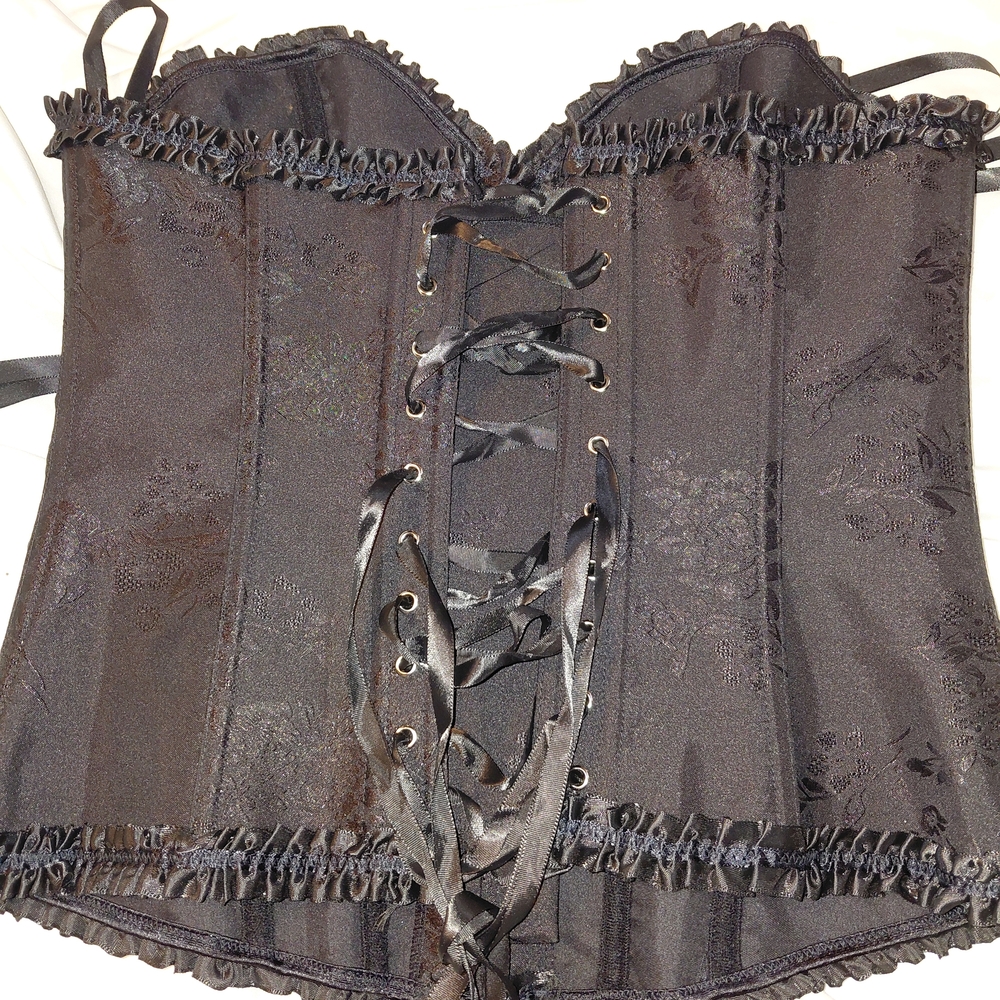 Black Corset With Button Front - image 2